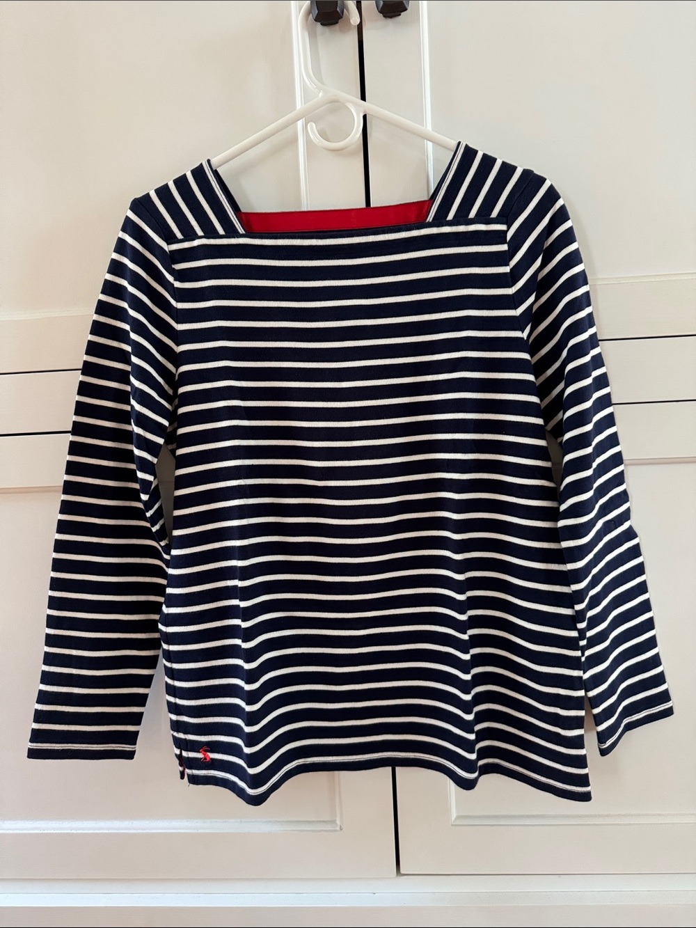 Joules Navy and White Striped Top